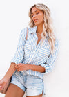 No Rush Button Up Top | Blue