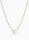 Gorjana Rose Marble Coin Necklace (Pearl)