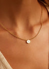 Gorjana Rose Marble Coin Necklace (Pearl)