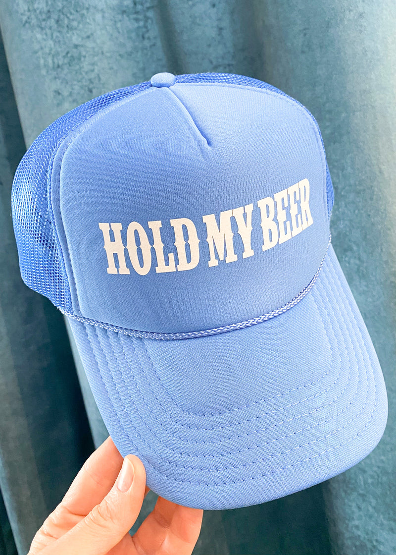 Hold My Beer Trucker Hat Blue
