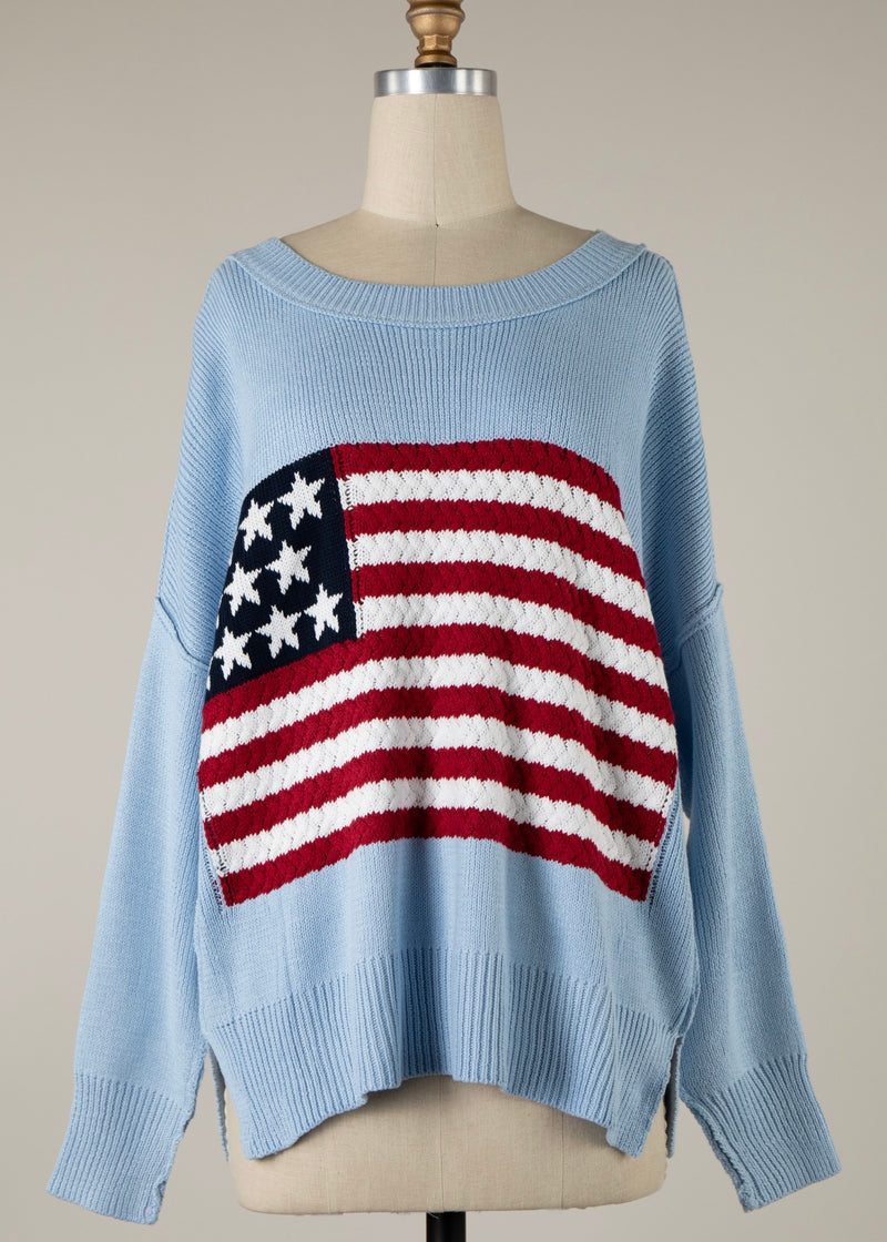 Grand Old Flag Sweater | Sky
